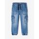 Pull-On Cargo-Type Denim Trousers for Boys stone