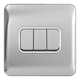 Schneider LSD 10AX 3G 2W Rocker Switch White Insert Polished Chrome - GGBL1032WPC