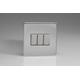 Varilight Screwless 3 Gang 2 Way Switch With Metal Rocker (Single XDS3S) - Brushed Steel - XDS3S