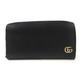 GUCCI Round Long Wallet Zippy 428736 GG Marmont Black Leather Accessories Women's Men's Zip Around black leather