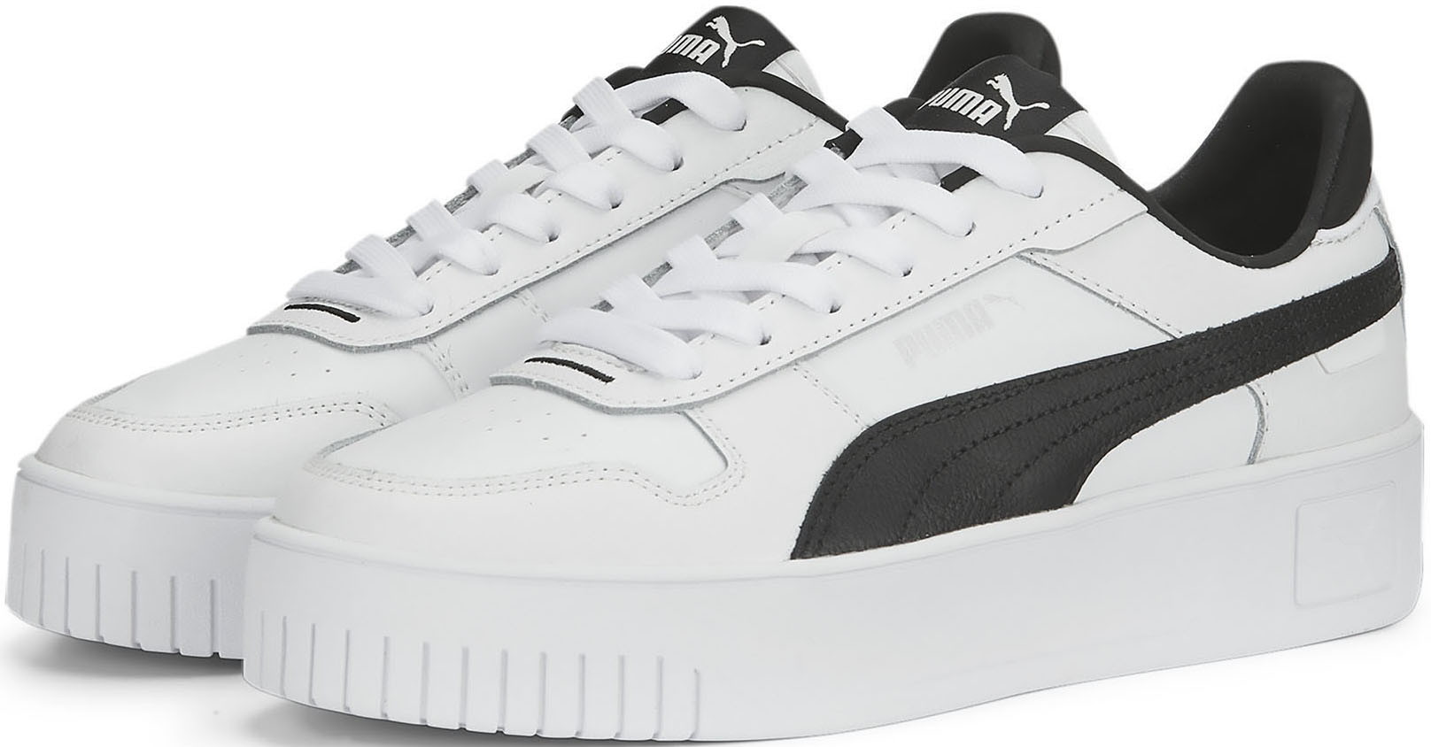 Sneaker PUMA "CARINA STREET", Damen, Gr. 41, schwarz-weiß (puma weiß, puma schwarz, puma silber), unifarben, Schuhe Sneaker