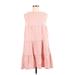 C+D+M Collection Casual Dress - Mini Crew Neck Sleeveless: Pink Print Dresses - Women's Size Medium