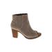 TOMS Heels: Tan Solid Shoes - Women's Size 5 1/2 - Peep Toe