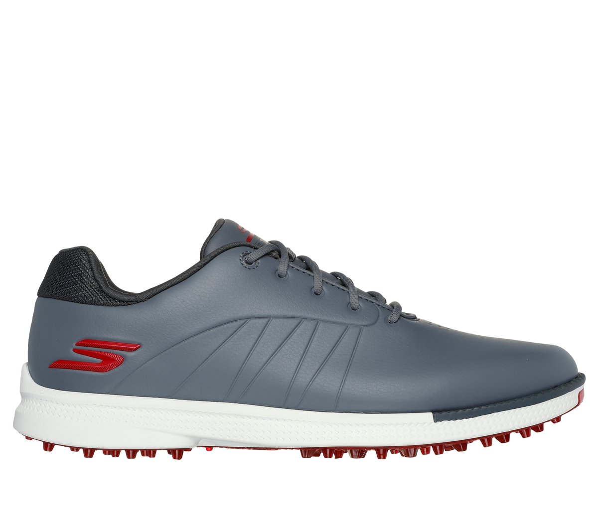 Skechers Men's Waterproof: GO GOLF Tempo GF Shoes | Size 8.0 | Gray/Red | Synthetic/Textile