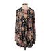Show Me Your Mumu Casual Dress - Shift Crew Neck Long sleeves: Black Floral Dresses - Women's Size X-Small