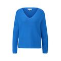 S. Oliver Strickpullover Damen blau, Gr. 40, Baumwolle, Pullover Mit V ausschnitt | 2145636.9999.34