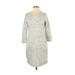 Betsey Johnson Casual Dress - Sweater Dress: Gray Marled Dresses - Women's Size Small