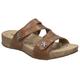 Pantolette JOSEF SEIBEL "Tonga 82" Gr. 38, braun (camelfarben) Damen Schuhe Pantoletten Plateau, Sommerschuh, Schlappen mit kleinem Blütendetail