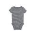Just One You Made by Carter's Short Sleeve Onesie: Blue Stripes Bottoms - Size 3 Month