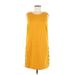 Banana Republic Factory Store Casual Dress - Mini Crew Neck Sleeveless: Yellow Print Dresses - Women's Size 6