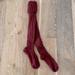 Urban Outfitters Accessories | New! Urban Outfitters Burgundy Over The Knee Knit/Crochet Socks. Os. | Color: Red | Size: Os