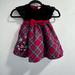 Disney Dresses | Disney Baby 12-18 Months Holiday Plaid Velvet Minnie Mouse Dress Special Occasio | Color: Black/Red | Size: 12-18mb