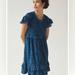 Anthropologie Dresses | Anthropologie Ruffle Knit Mini Dress Size Xxs | Color: Blue | Size: Xxs