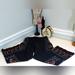 Anthropologie Pants & Jumpsuits | Anthropologie Black Multi Color Floral Embroidered Pattern Pants Pre-Owned | Color: Black/Gold | Size: S