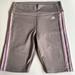 Adidas Shorts | Adidas Prime Green Aeroready High Waist Three Stripe Bermuda Workout Shorts Lg | Color: Gray/Pink | Size: L