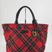 Dooney & Bourke Bags | Dooney & Bourke Red Tartan Plaid Fabric & Leather Shopper Tote Satchel Purse Bag | Color: Black/Red | Size: Os