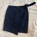 Kate Spade Skirts | Kate Spade Saturday Nwot Navy Faux Wrap Wool Skirt | Color: Blue | Size: 0