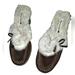 American Eagle Outfitters Shoes | American Eagle Faux Fur Raised Heel Platform Shoes Or Slippers | Color: Brown/Cream | Size: 8.5