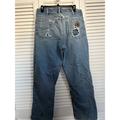 Carhartt Jeans | Carhartt Worn Flannel Lined Jeans Distressed Relaxed Fit Sz: 33x 30 | Color: Blue | Size: 33