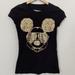 Disney Shirts | Disney Mickey Mouse Womens Size Small Black / Gold Graphic T-Shirt Cool | Color: Black | Size: S