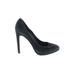 Dolce Vita Heels: Slip-on Stiletto Minimalist Black Print Shoes - Women's Size 8 1/2 - Almond Toe