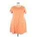 Sonoma Goods for Life Casual Dress - Mini Scoop Neck Short Sleeve: Orange Dresses - Women's Size 3X