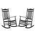 B&Z Outdoor Rocking Solid Wood Chair Wood in Black | 44.9 H x 26.97 W x 33.86 D in | Wayfair KD22B(2PCS)