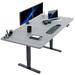 VIVO Electric x Stand Up Up Desk, Dark Walnut Table Top, Bamboo in Gray/White/Black | 71 W x 36 D in | Wayfair DESK-KIT-2B7G-36