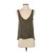 Silence and Noise Sleeveless Top Green Scoop Neck Tops - Women's Size Small