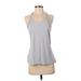 Victoria Sport Active Tank Top: Gray Solid Activewear - Women's Size Small