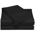 Winston Porter Bescott 600 Thread Count Striped Sheet Set 100% cotton in Black | Twin XL | Wayfair 87E5C778864E4EF7AE22E74B9077A057