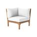 Willow Creek Designs Huntington Teak Outdoor Corner Chair w/ Sunbrella Cushions Wood in Pink/Blue/White | 34.5 H x 34.5 W x 34.5 D in | Wayfair