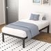 Ebern Designs 14" Heavy Duty Foundation Bedframe Wide Metal Slat Deluxe Mattress, Twin Metal in Black | 14 H x 76 W x 80 D in | Wayfair