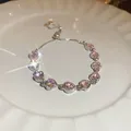 Bracelets en argent rose doux pour femme bijoux Hip Hop exquis cadeaux d'anniversaire document
