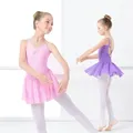 Robe de ballet pour filles jupe en mousseline de soie couleur rose