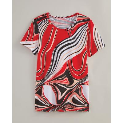 Blair Women's Haband Swirl Print Tee - Red - XL - ...