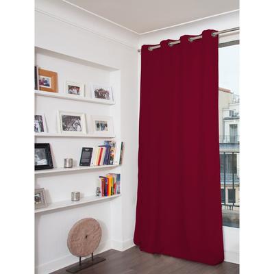 Rideau occultant total velours rouge groseille 135 x 260