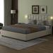 Queen Size Upholstered Platform Bed with Height-Adjustable Headboard