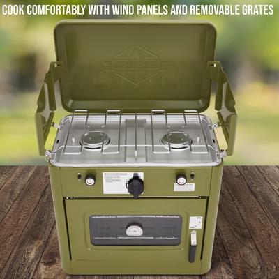 Hike Crew Gas Camping Oven, Portable Camping Stove & Oven with Dual Burners