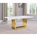 Best Quality Furniture D310/1-SC320-7 Dining Set with 68" White Marble Top