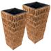 Set of 2 11" Barley Hyacinth Poly-Wicker Planters