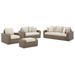 Signature Design by Ashley Sandy Bloom Beige 4-Piece Outdoor Upholstery Package - 88"W x 34"D x 35"H