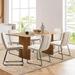Upholstered Modern Waffle Fabric Dining Room Chairs, Faux Leather Chairs with High Back Side with Metal Legs