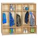 Contender 5 Section Classroom Coat Locker with Bench & Cubby Storage, Montessori Backpack & Cubby Shelving with Hooks - 54"