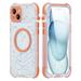 Feishell Waterproof Case for iPhone 15 Plus Compatible with Magsafe Snowproof Dustproof Shockproof IP68 Certified Full Body Protection Built-in Screen & Camera Lens Protector Phone Case Orange