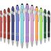 12 Pieces Ballpoint Pen with Stylus Tip 1.0 mm Black Ink Metal Pen Stylus Pen for Touch Screens 2 in 1 Stylus Ballpoint Pen (Mixed Color)