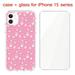 Shockproof Clear Case for iPhone 12/ 12 Pro Protective Shockproof Phone CaseTPU Cover Case Cute Slim Women Girls Phone Case for iPhone 12/ 12 Pro 2PC (Case + Glass)