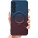 Magnetic Gradient for Samsung Galaxy S23 FE Phone Case Compatible with MagSafe Full Camera Lens Film Protection Soft Silicone Shockproof Matte Cover for Galaxy S23 FE 6.4 (Blue Wine red)