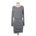 Leith Casual Dress - Sweater Dress: Gray Marled Dresses - Women's Size Medium