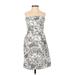 Old Navy Casual Dress: Gray Floral Motif Dresses - Women's Size 2